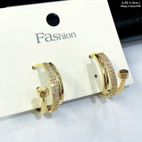 Сережки мед.сталь14К 10725 (1.8см) 